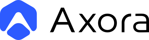 Axora horizontal blue and black logo