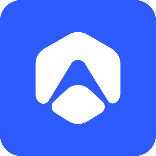 Axora white separate logo on blue background
